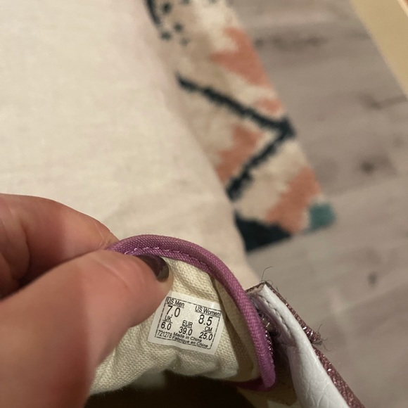 VANS pink sparkly. Size 8.5 women. Worn lightly. - Picture 7 of 7